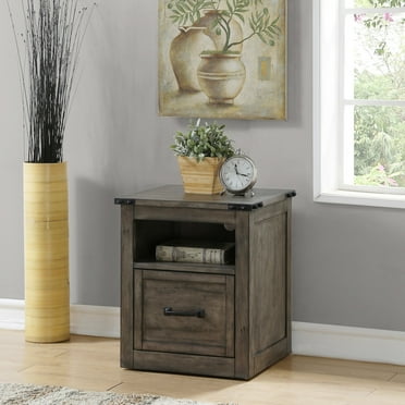 Bridgevine Home  Storehouse One Drawer File, Smoked Grey Finish