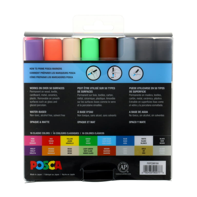 Uni POSCA Paint Markers, Medium Tip (PC-5M), Set of 8 – St. Louis Art Supply