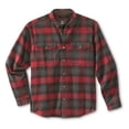 thumbnail image 3 of Guide Gear Men's Gage Heavyweight Flannel Shirt Maroon/Charcoal Plaid LARGE, 3 of 3