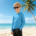 thumbnail image 2 of WXFAZCVU Boys Swim Shirt Long Sleeve Bathing Suits Lightweight Sun Outdoor Beach Swimwear Size 3-4 Years, 2 of 5