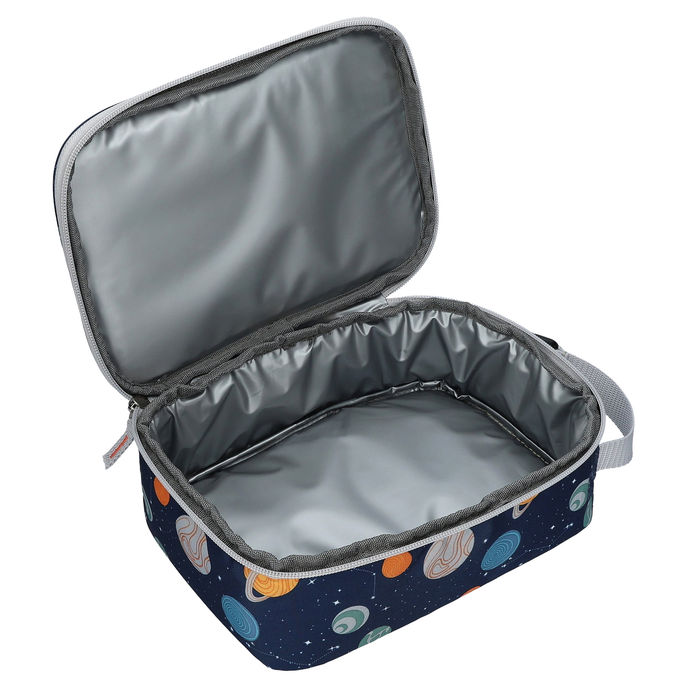 Mainstays Kids Outer Space Insulated Polyester Reusable Lunch Bag with Mesh Side Pocket, Navy