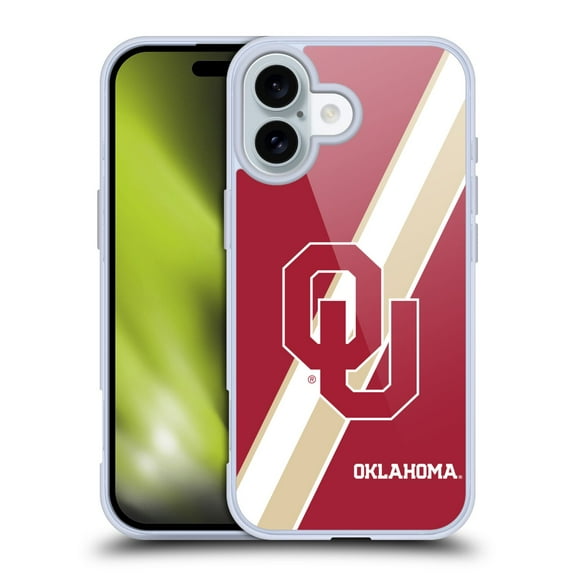 Head Case Designs Officially Licensed University of Oklahoma OU The University of Oklahoma Stripes Soft Gel Case Compatible with Apple iPhone 16