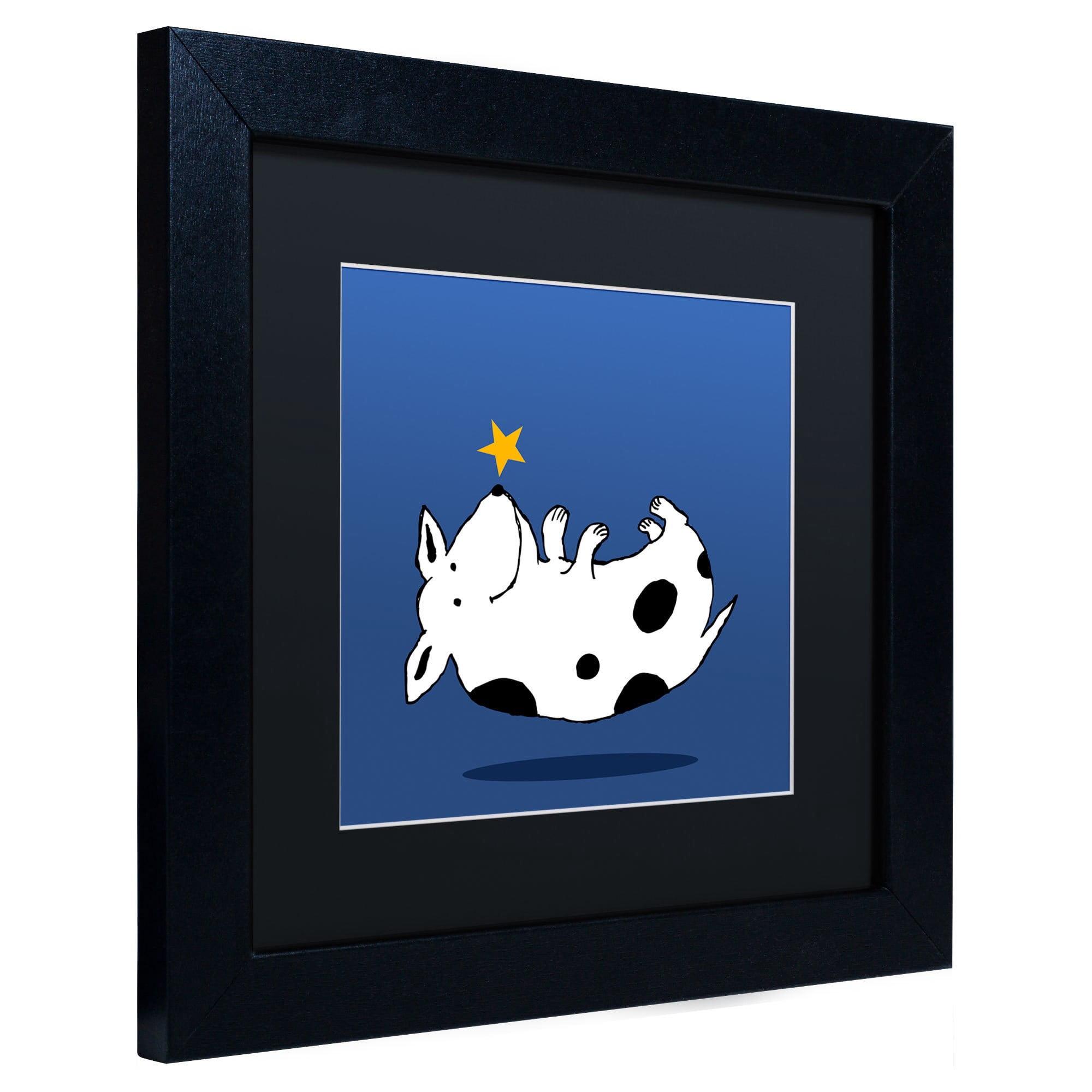 Carla Martell 'Star Dog' Black Matted Framed Art