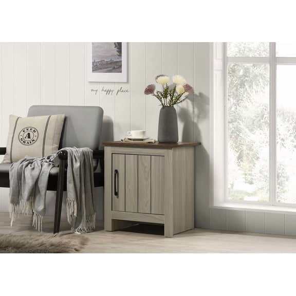 Dtwnek End Table Side Table Nightstand with 1 Door