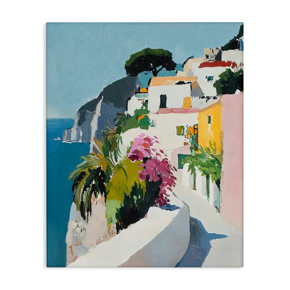 Stupell Industries Italian Coast Walkway Canvas Wall Art design by Riley B, 20 x 16