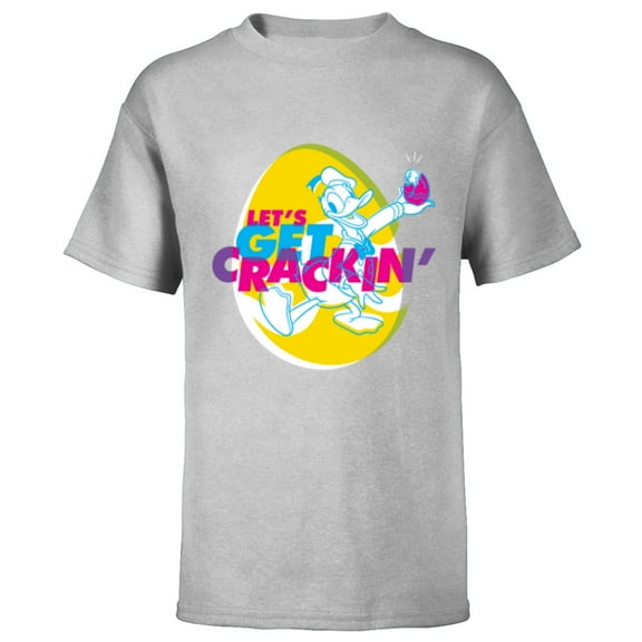 Disney Donald Duck Easter Let’s Get Crackin’ Spring Holiday - Short Sleeve T-Shirt for Kids - Customized-Athletic Heather