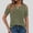 Green women cold shoulder tops a1, variant on MORESEC Women Round Neck Short Sleeve Cold Shoulder Pleated Tshirts Casual Blouses Solid Basic Vacation Tops Summer Fashion Clothes, White M
