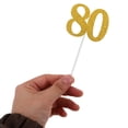 thumbnail image 3 of 10 piezas de decoraciones para tartas de 80 cumpleaños, velas con números y purpurina para tartas de 80 cumpleaños, suministros dorados para fiestas de cumpleaños, 3 of 7