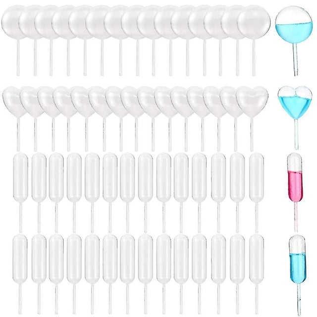 200 Uds. Pipetas para cupcakes de 4ml, mini cuentagotas de pipeta de transferencia de líquido desechable, corazón, redondo, Rectangular