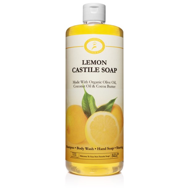 Castile Soap Liquid Lemon 32 oz Vegan & Pure Certified Organic Soap