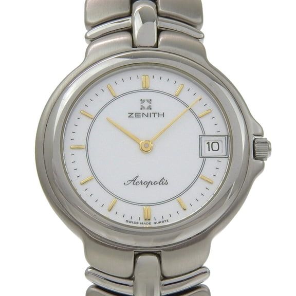 Pre-Owned Zenith Acropolis Watch 02.7000.333 Stainless Steel Quartz Analog White Dial Men's