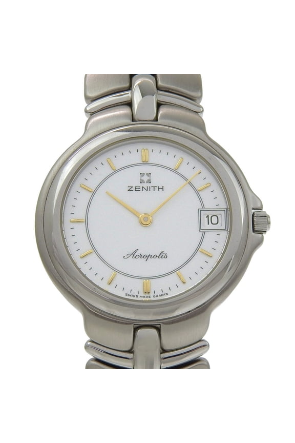 Pre-Owned Zenith Acropolis Watch 02.7000.333 Stainless Steel Quartz Analog White Dial Men's