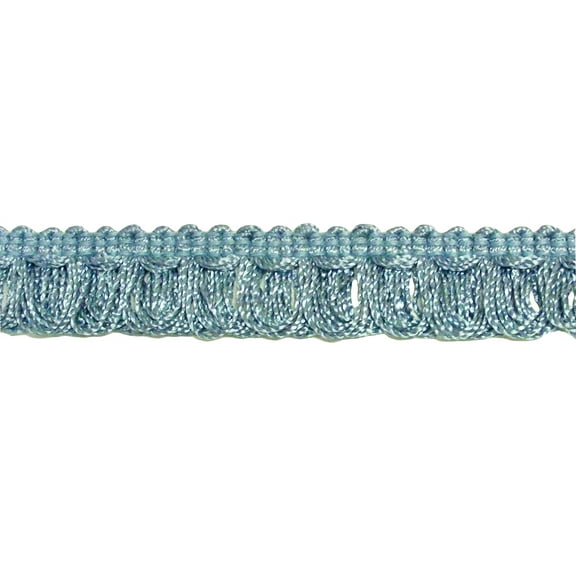 3/4" (1.5cm) Thick Double Layer Loop | Fringe Trim # LF0075,, Arctic Blue #N14 (Light Powder Blue) Sold By The Yard (36"/3 ft/0.9m)