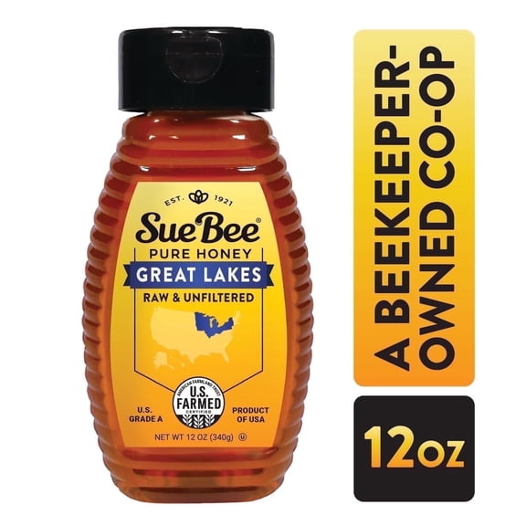 Sue Bee Local Honey, Raw & Unfiltered, Great Lakes Region, 12 oz Bottle