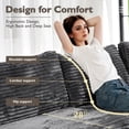 thumbnail image 4 of Vcatnet 130.7" Modular Sectional Sofa Cloud Couch Corduroy L Shaped Oversized Modern Minimalist Couch with Deep Seat for Living Room, 5 Seat, Gray, 4 of 10