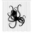 thumbnail image 3 of Ambesonne Octopus Shower Curtain, Sea Animal Ready for Attack, 69"Wx84"L, White Charcoal Grey, 3 of 3