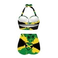 thumbnail image 4 of Suhoaziia Jamaica Flag Swimwear for Women 2 Piece Lightweight Swimsuit Cover Up Bikini Sets Tops with Cups Size XL,Coconut Tree Sporty Halter Ruched Swimming Suits with Bottom, 4 of 6