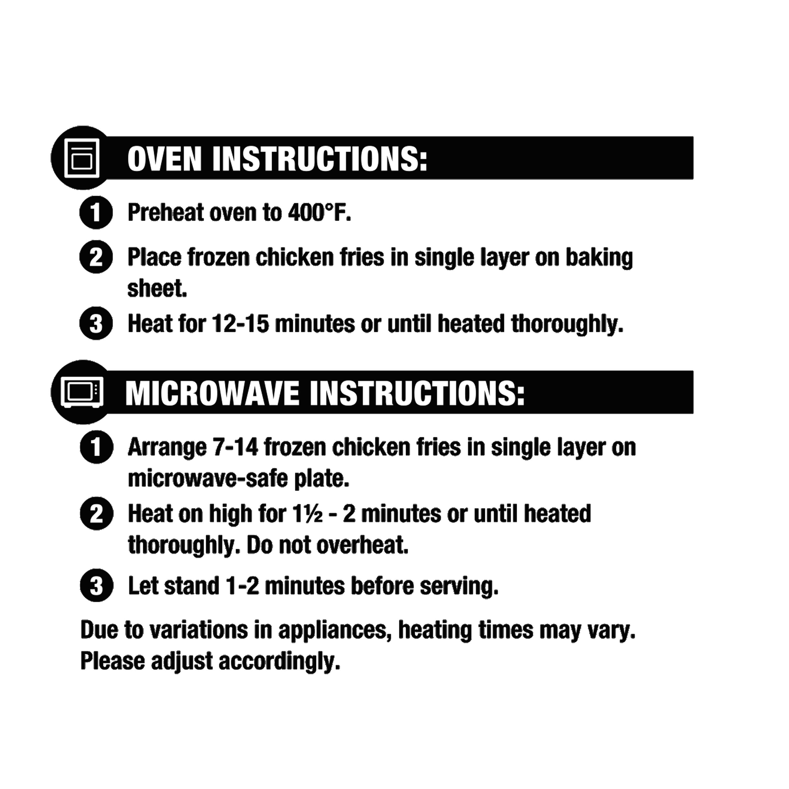 Great Value Chicken Fries, 27.5 oz Bag (Frozen)