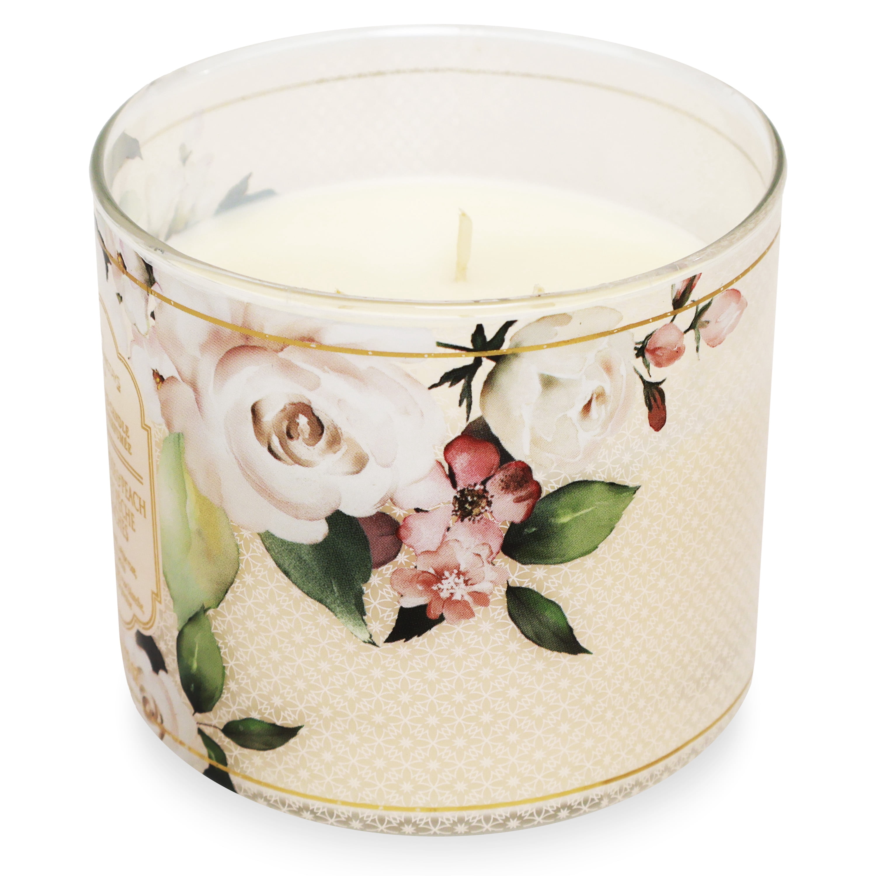 Mainstays 3-Wick Candle Greatful & Blessed Mother's Day Wrap with a White Rose & Peach Fragrance, 13-Ounce