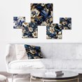 thumbnail image 2 of Designart "Regal Flourish In Baroque Style" Damask Wall Art Set Of 5 - Blue Bohemian Hallway Metal Art Print Set, 2 of 6