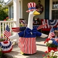 thumbnail image 6 of Porch Goose Outfits, Independence Day Goose Outfit Spring Costume Set, Dress with Straw Hat and Sunglasses for Lawn Patio Yard Outdoor Decor (#35), 6 of 10