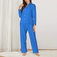 thumbnail image 2 of Sikiie Dodgerblue Women's Long-Sleeve Shirt and Full-Length Bottom Pajama Set (s-xxl)-XX-Large, 2 of 7