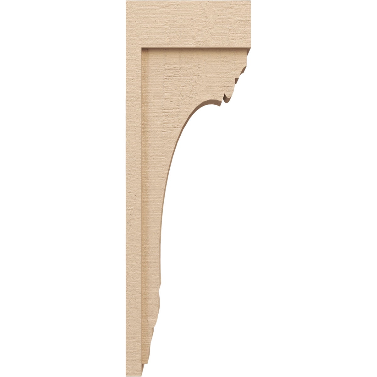 5"W x 10"D x 30"H Thin Warren Rough Cedar Woodgrain TimberThane Corbel, Primed Tan