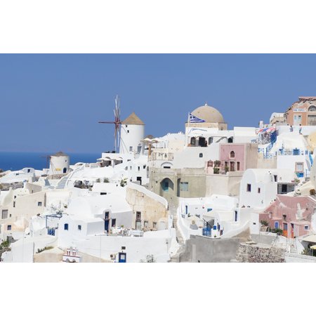 Journey Framed - Framed Art For Your Wall Architecture Journey Santorini Sea Greece White 10x13 Frame
