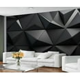 thumbnail image 3 of Nordic Light Luxury Wall Murals For Living Room Bedroom, 3D Triangular Facet Mural, Classic Black Large Wallpaper, Solid Geometry Murals, Geometry Home Decor & Gift 59"W x 39.4"H (Not Peel and Stick), 3 of 6