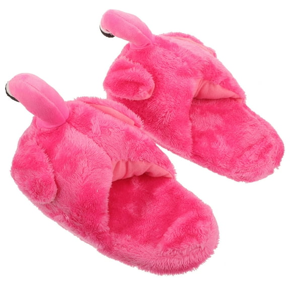 HONMEET Women's Flamingo Indoor Slippers Cute Animal Design Warm Cozy House Shoes Size 11×3.9×0.8in