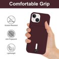 thumbnail image 3 of for iPhone 15 Case with Card Holder Cover Microfiber Inner Lining [Holds 2 Cards] Slim Soft TPU Shockproof Protective Wallet Phone Case for iPhone 15 (Brown), 3 of 10