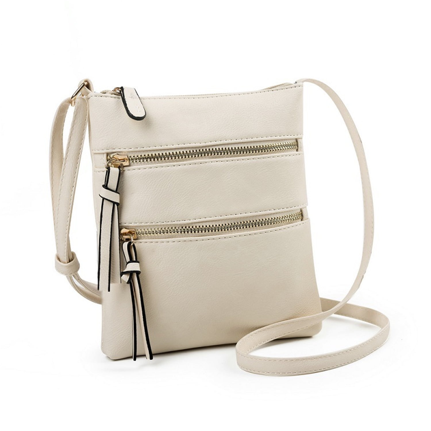 Small Crossbody Purses for Women Multi Pocket Travel Bag Over The Shoulder with Extra Long Strap - Beige