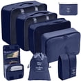 thumbnail image 1 of Juego organizador de viaje de 8 piezas: ¡cubos de embalaje para un viaje eficiente! Bolsa ordenada para zapatos, 1 of 8