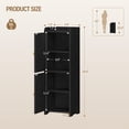 thumbnail image 2 of Hzuaneri Bathroom Storage Cabinet, 29.5" Tall Small Corner Freestanding Floor Cabinet with 2 Doors & Adjustable Shelf for Narrow Spaces, Black, 2 of 6