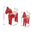 thumbnail image 5 of BIMZUC 1 Pair Wooden Swedish Dala Horse Statue Dalecarlian Figurine for Home Table Ornaments Decoration Wedding Gift Red Large 9.3in and Small 7.3in, 5 of 8