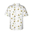 thumbnail image 4 of Xecao Bee print Hawaiian shirt - a stylish short-sleeve button-down for men, perfect for casual beach and tropical outings., 4 of 9