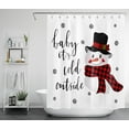 thumbnail image 3 of HVEST Winter Snowman Shower Curtain with Hooks,Snowflake Christmas Polyester Waterproof Shower Curtain, 60x72 Inches, 3 of 8