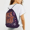 thumbnail image 6 of XMXT Unisex Drawstring Backpack for Women Men, Trick or Treat Candy Pattern Waterproof Gym Bag String Bags for Shopping Sport Travel, s, 6 of 8