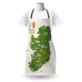 thumbnail image 3 of Ireland Map Apron, Graphic Design of Cultural Irish Elements Northern Atlantic Ocean, Unisex Kitchen Bib with Adjustable Neck for Cooking Gardening, Adult Size, Off White Olive Green, by Ambesonne, 3 of 4