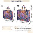 thumbnail image 2 of FORMRS Womens Corduroy Tote Bag Crossbody Shoulder Handbag with Pocket, Light Purple Flowers, 2 of 7