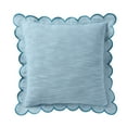 thumbnail image 2 of (2 pack) Home Decor Collection 19" x 19" Blue Scallop Flange Cotton-Rich Decorate Pillow, 2 of 6