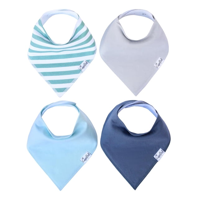 Baberos ajustables de algodón suave Copper Pearl para bebés, paquete de 4