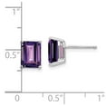 thumbnail image 4 of Primal Gold 14 Karat White Gold 8x6mm Emerald Cut Amethyst Earrings, 4 of 4