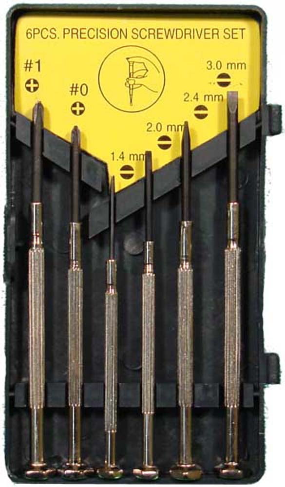 NEW Tool Bench 6 Piece Magnetic Precision Screwdriver Set & Hard Plastic Case 