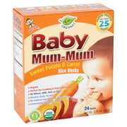 (3 pack) (3 pack) Hot-Kid Baby Mum-Mum Organic Sweet Potato & Carrot Rice Rusks, 24 count, 1.76 oz