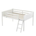 thumbnail image 3 of Full Size Wood Low Loft Bed with Ladder, Ladder Can be Placed on the Left or Right(White), 3 of 12