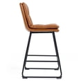 thumbnail image 4 of Amada Brown Upholstered Adjustable Height Bar Stool with Gray Plywood Back, 4 of 5