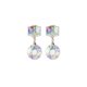 thumbnail image 2 of Aretes Pendientes Ametrinaa con Cristal Swarovski Blanco Chapa de Oro 18k, 2 of 5