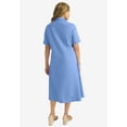 thumbnail image 2 of Jessica London Women's Plus Size Stretch Cotton Notch Neck Midi Dress, 2 of 4