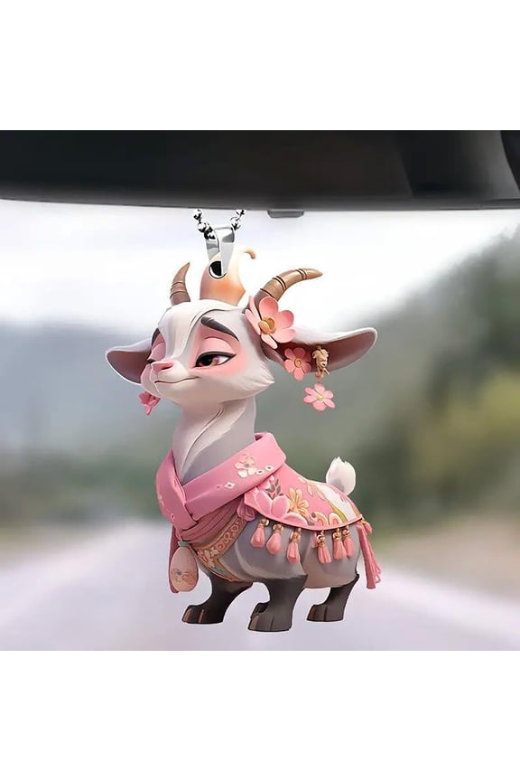 Goat Keychain, Cute Acrylic Farm Animal Bag Charm and Purse Accessories, Aesthetic Kitsch Keyring for Women, Fun Goat Gifts for Her, 1 Piece